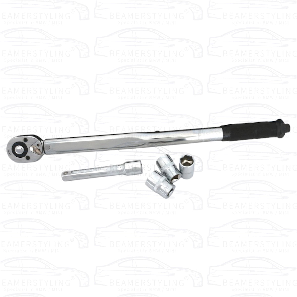 Momentsleutel 1/2" - 40 t/m 210Nm - Met ratelmechanisme - 450mm - Compleet | GS/TÜV - Beamerstyling.nl