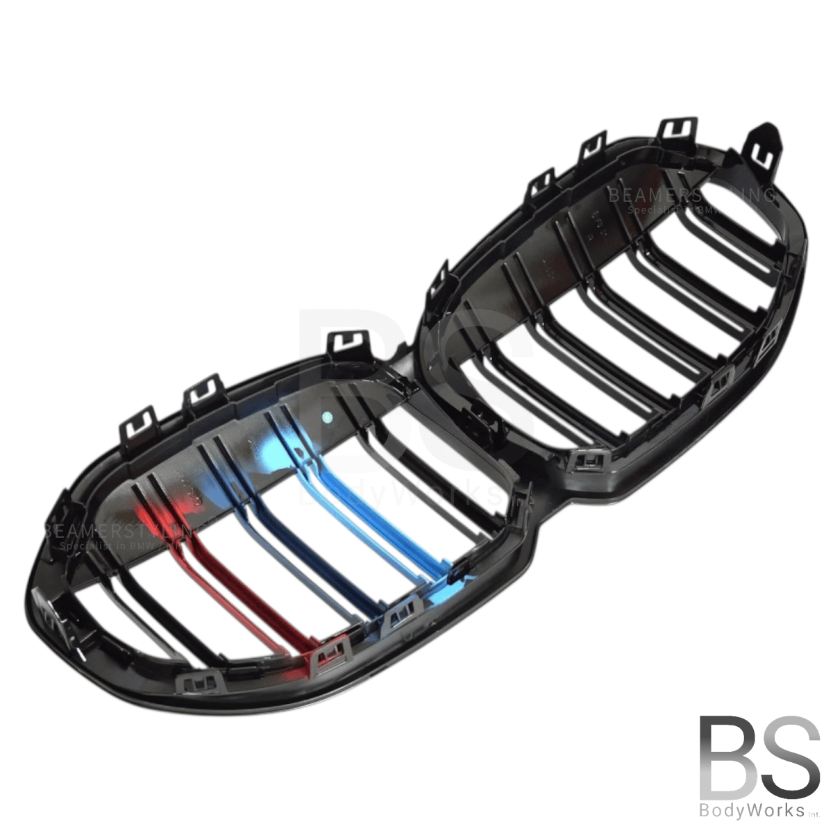 Nieren - BMW 1 Serie F40 - M Look - M Kleuren - Hoogglans Zwart | 2019 - 2024 - Beamerstyling.nl