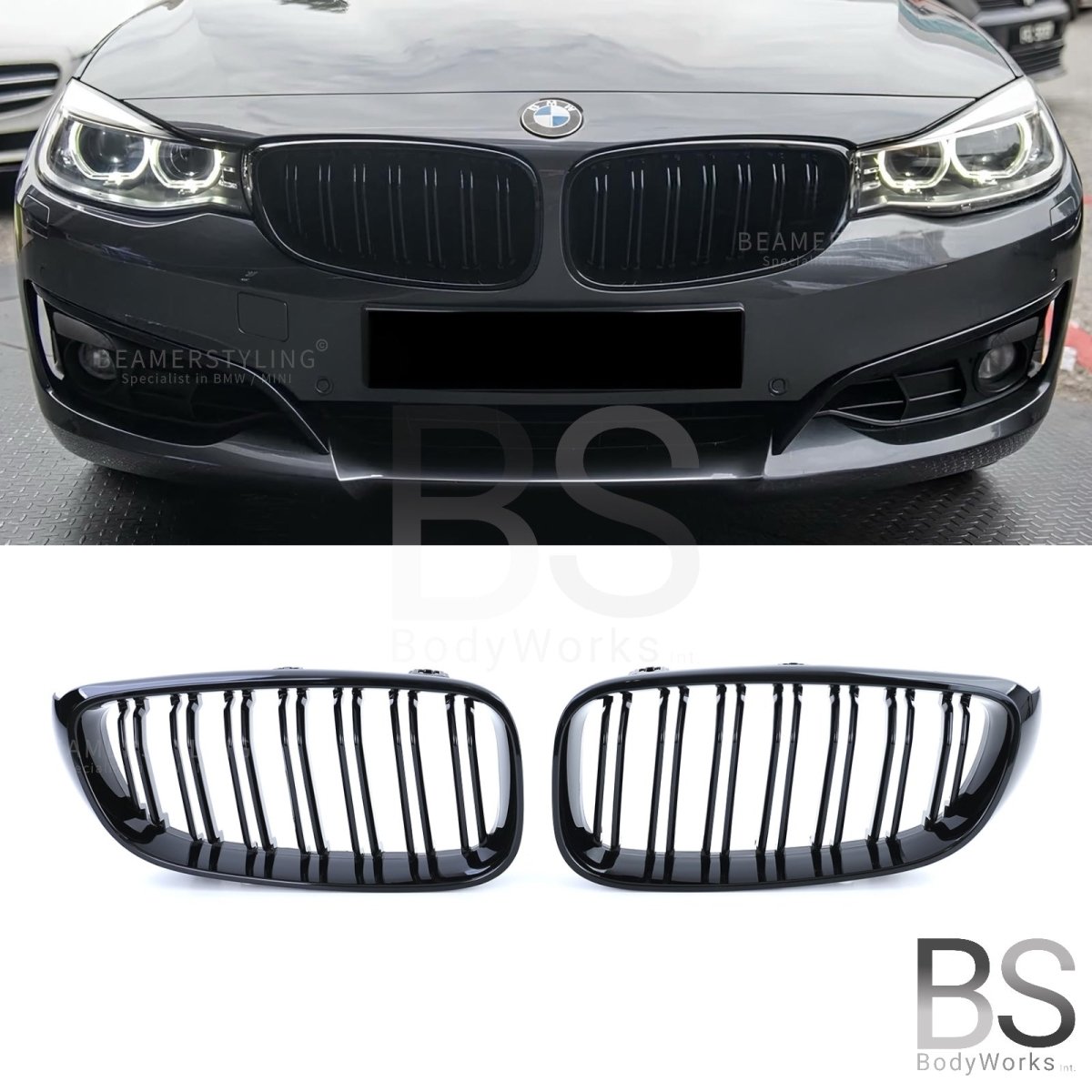 Nieren - BMW 3 Serie F34 Gran Turismo - M Look - Hoogglans Zwart | 13 - 19 - Beamerstyling.nl