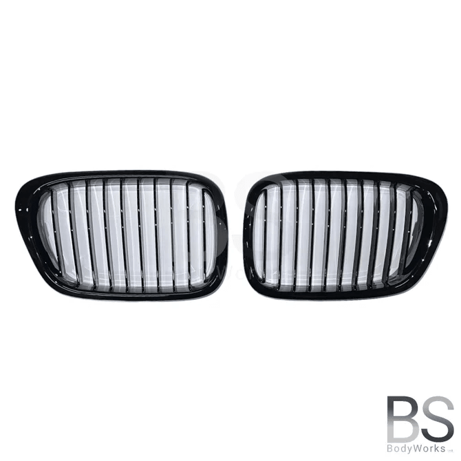Nieren - BMW 5 Serie E39 - Hoogglans Zwart | 95 - 03 - Beamerstyling.nl