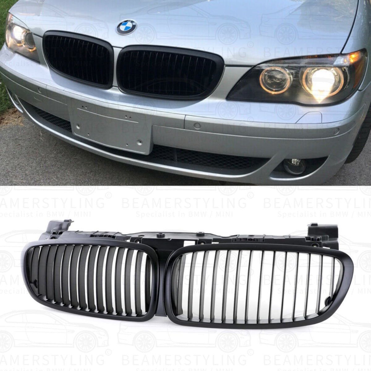 Nieren - BMW 7 Serie E65 / E66 LCI - Mat Zwart | 05/2005 - 09/2008 - Beamerstyling.nl