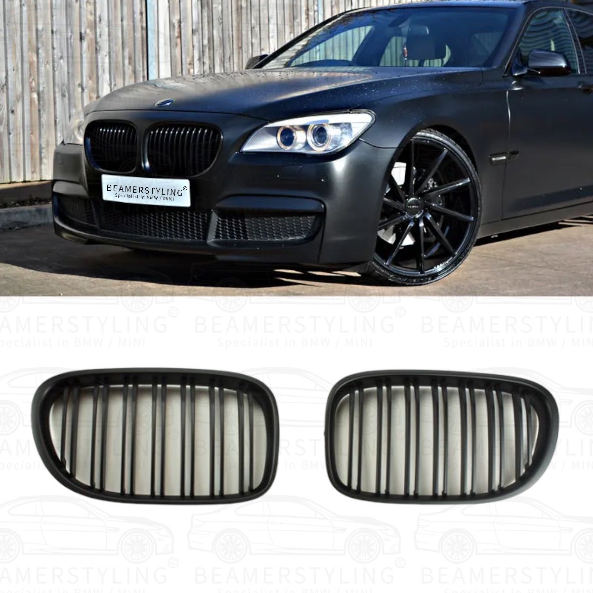 Nieren - BMW 7 Serie F01 / F02 - M Look - Mat Zwart | 2008 - 2015 - Beamerstyling.nl