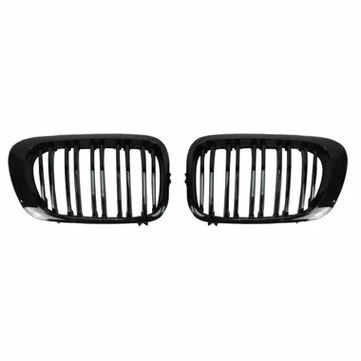 Nieren - BMW E46 Coupe / Cabrio - Hoogglans Zwart - Dubbele Spijlen | 1999 - 2003 - Beamerstyling.nl