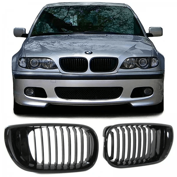 Nieren - BMW E46 Sedan / Touring - Hoogglans Zwart | 01-05 - Beamerstyling.nl