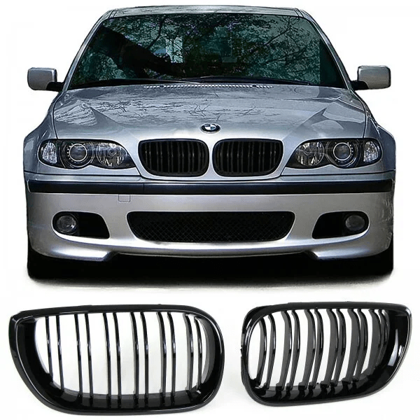 Nieren - BMW E46 Sedan / Touring - M Look - Hoogglans Zwart | 01-05 - Beamerstyling.nl
