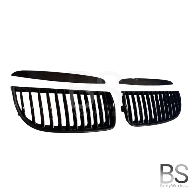 Nieren - BMW E90 / E91 - Hoogglans Zwart | 2005 - 2008 - Beamerstyling.nl