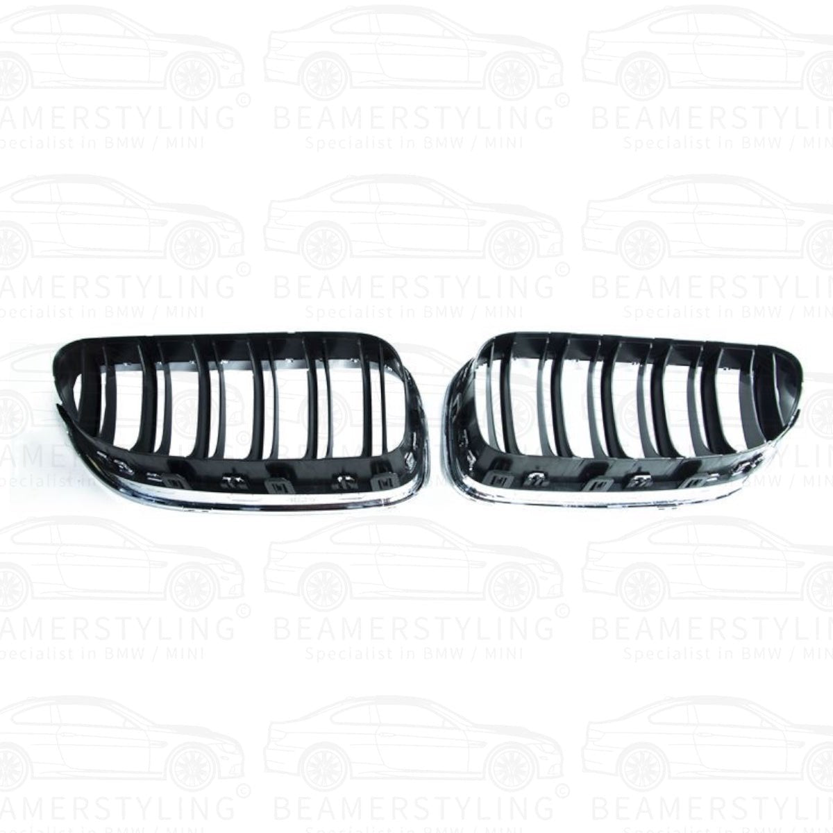 Nieren - BMW F12 / F13 / F06 - M Look - Chroom/Zwart | 11 - 18 - Beamerstyling.nl