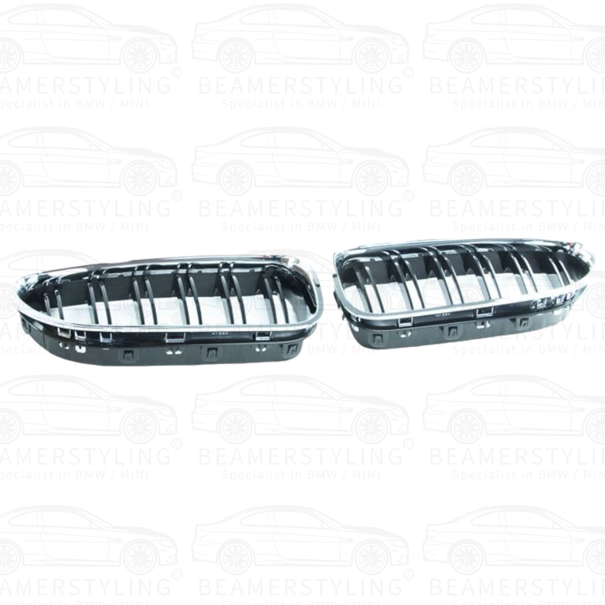 Nieren - BMW F12 / F13 / F06 - M Look - Chroom/Zwart | 11 - 18 - Beamerstyling.nl