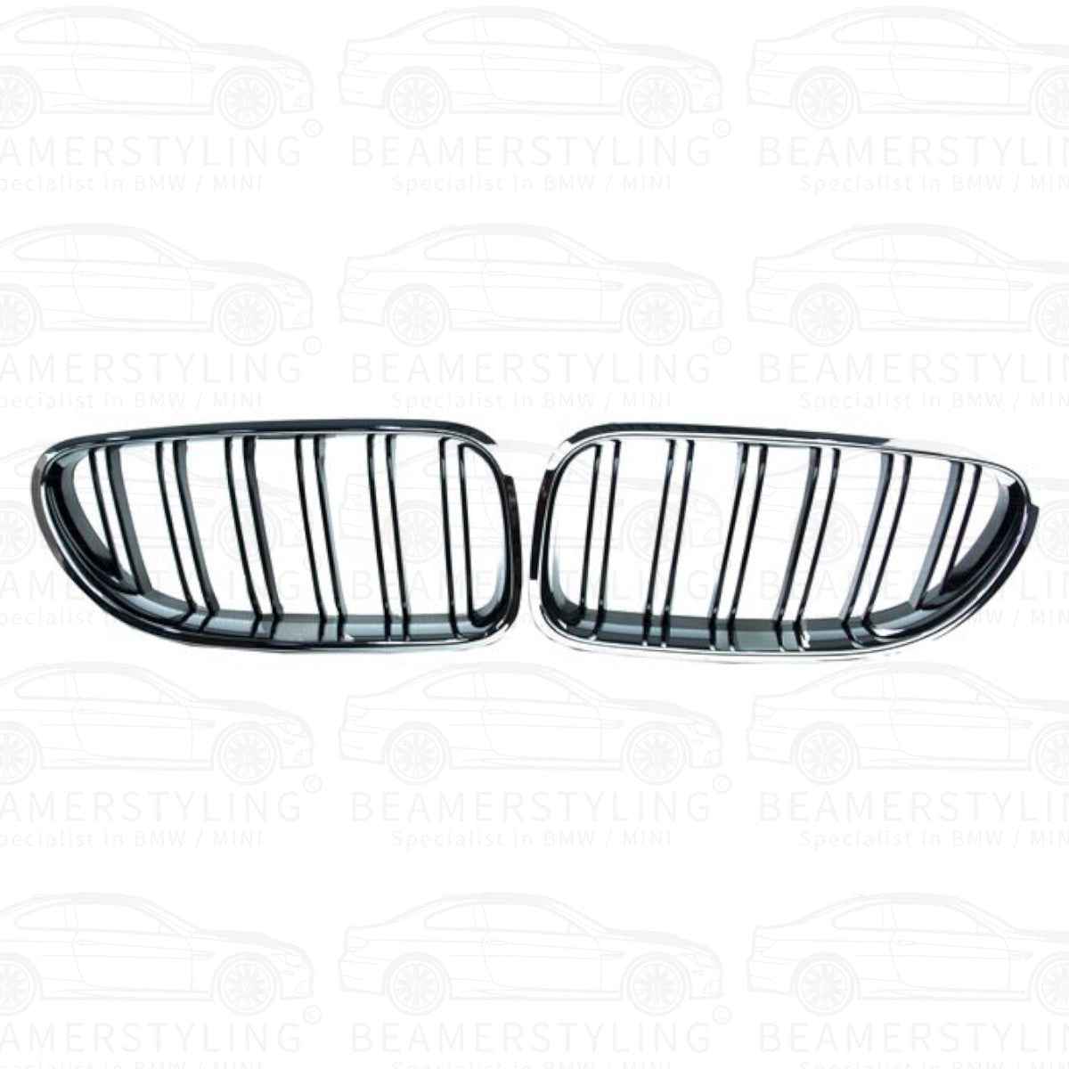 Nieren - BMW F12 / F13 / F06 - M Look - Chroom/Zwart | 11 - 18 - Beamerstyling.nl