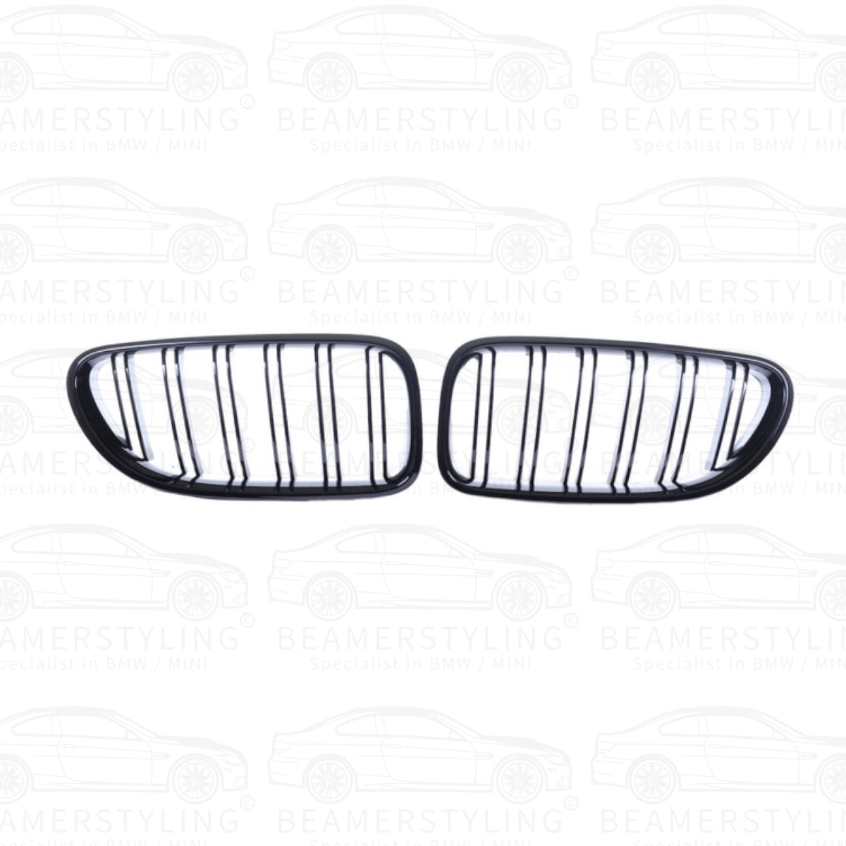 Nieren - BMW F12 / F13 / F06 - M Look - Hoogglans Zwart | 11 - 18 - Beamerstyling.nl