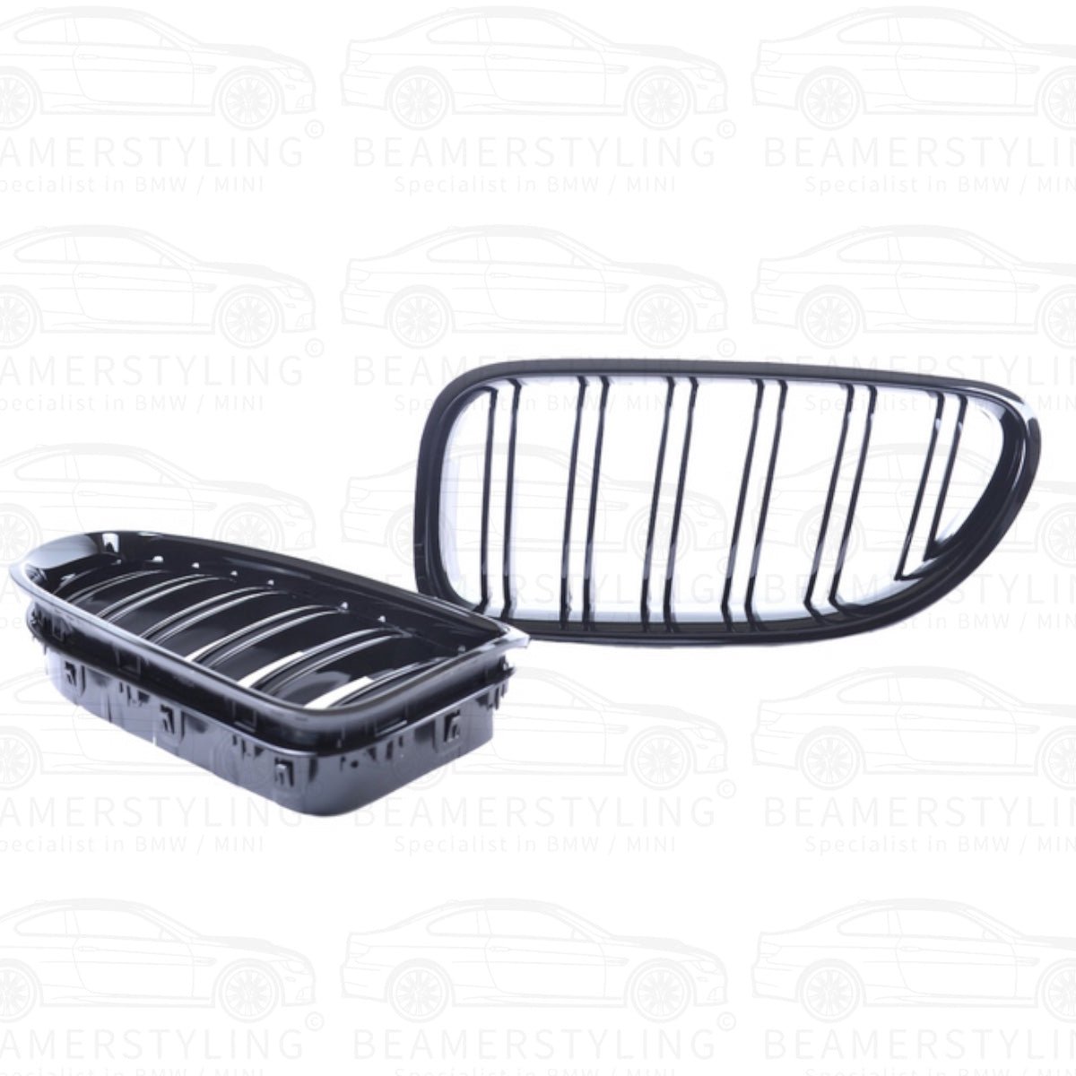 Nieren - BMW F12 / F13 / F06 - M Look - Hoogglans Zwart | 11 - 18 - Beamerstyling.nl