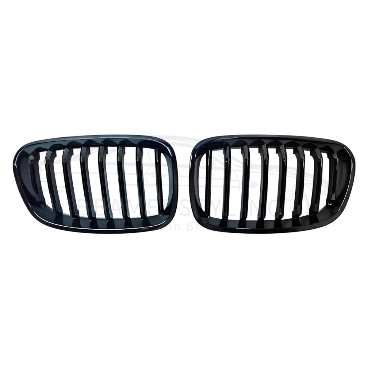 Nieren - BMW F20 / F21 - Hoogglans Zwart - Thick Ribs | 2011-2015 - Beamerstyling.nl