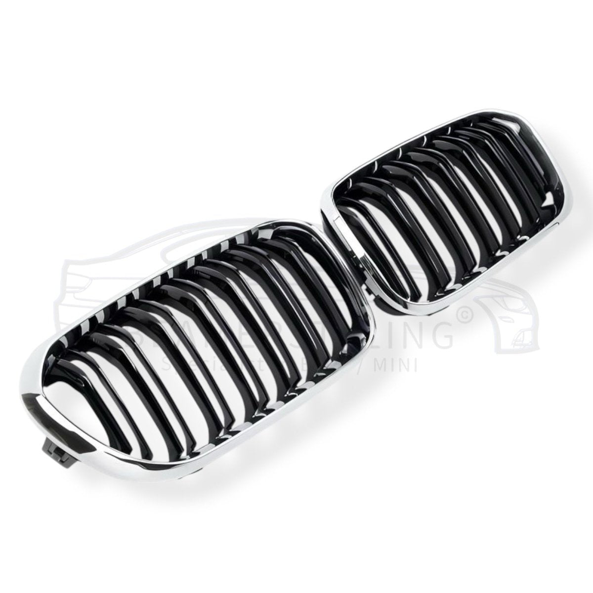 Nieren - BMW F20LCI / F21LCI - Hoogglans Zwart / Chroom - M Look | 03/2015-2019 - Beamerstyling.nl