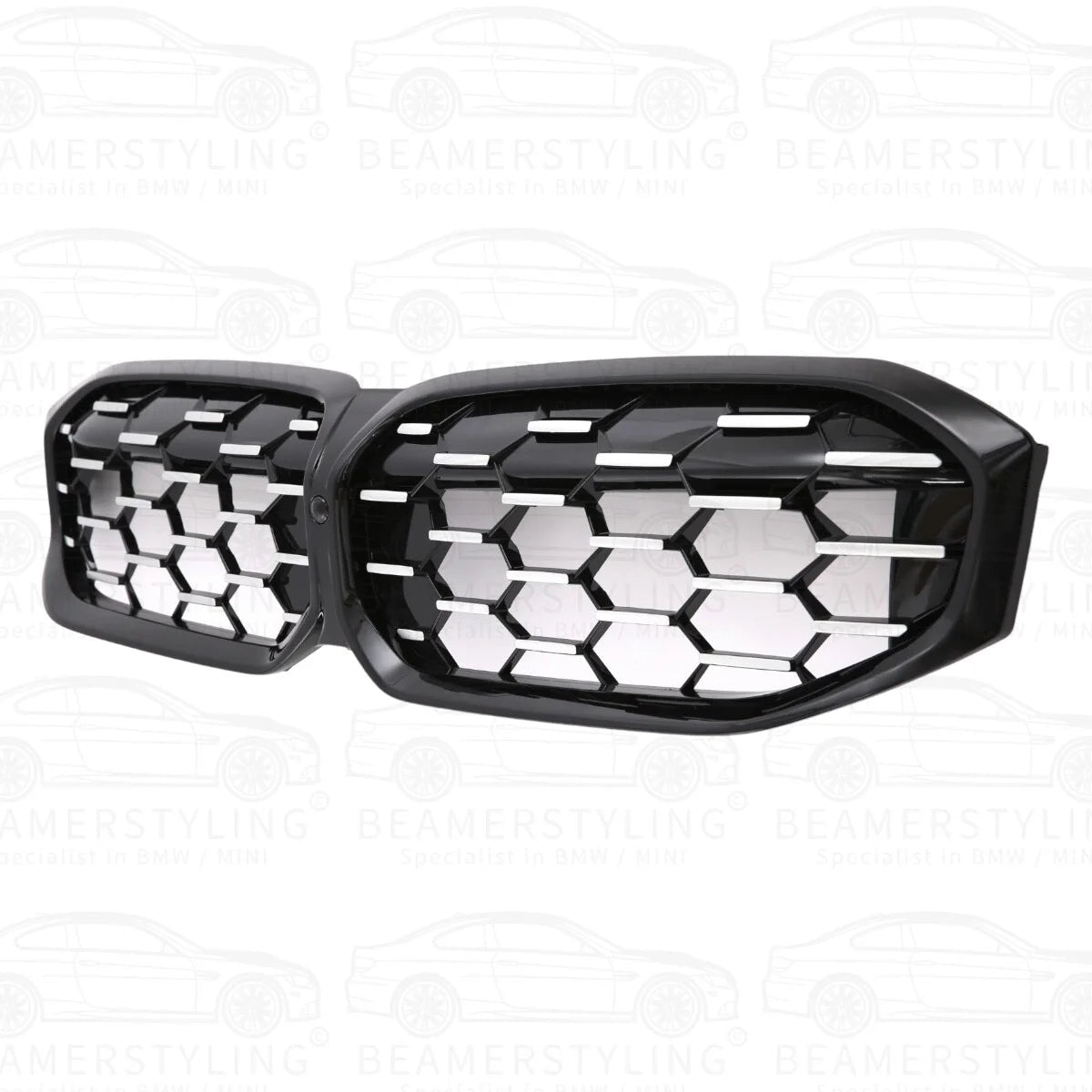 Nieren - BMW G20 LCI / G21 LCI - Diamond - Hoogglans Zwart / Chroom | 2021 - Beamerstyling.nl