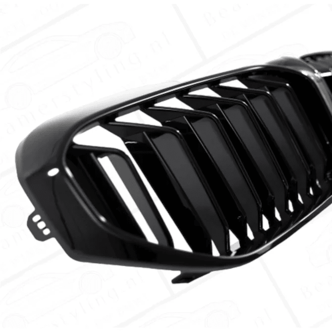 Nieren - BMW G30 / G31 LCI - Hoogglans Zwart - Dubbelspijls | Zonder Camera - Beamerstyling.nl
