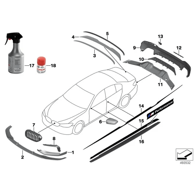 Nieren - BMW G30 / G31 - Shadowline - Origineel BMW - M Performance - Beamerstyling.nl