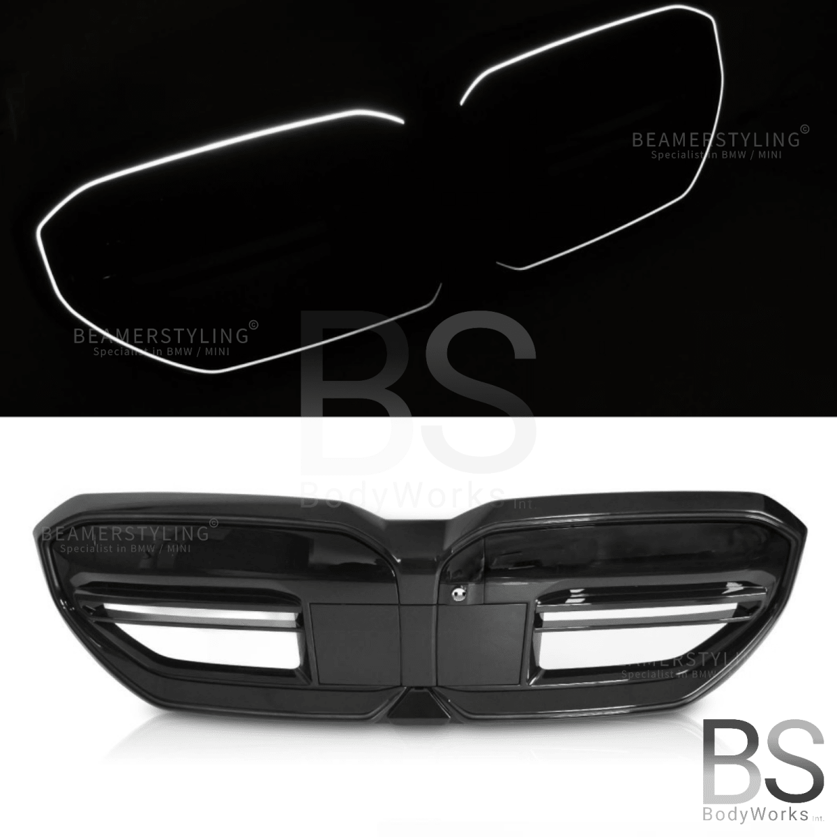 Nieren - BMW G60 / G61 - LED - M5 look - Hoogglans zwart - Compleet | 2023+ - Beamerstyling.nl