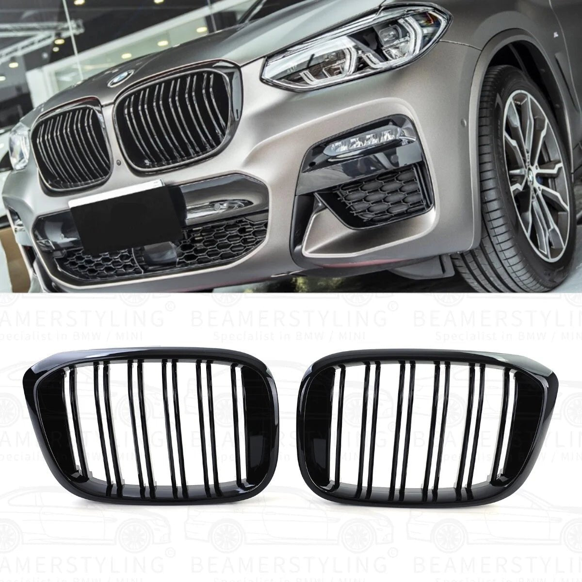 Nieren - BMW X3 G01 / X4 G02 - M Look - Hoogglans Zwart | 2017 - 2021 - Beamerstyling.nl