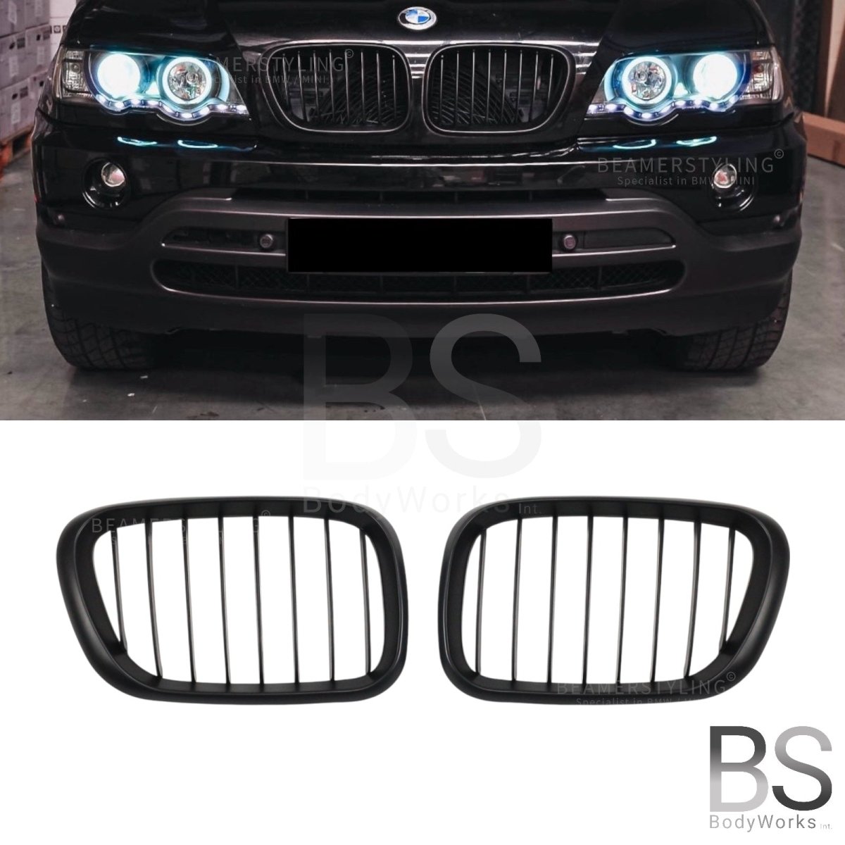 Nieren - BMW X5 E53 - Mp Look - Mat Zwart | 2000 - 11/2003 - Beamerstyling.nl