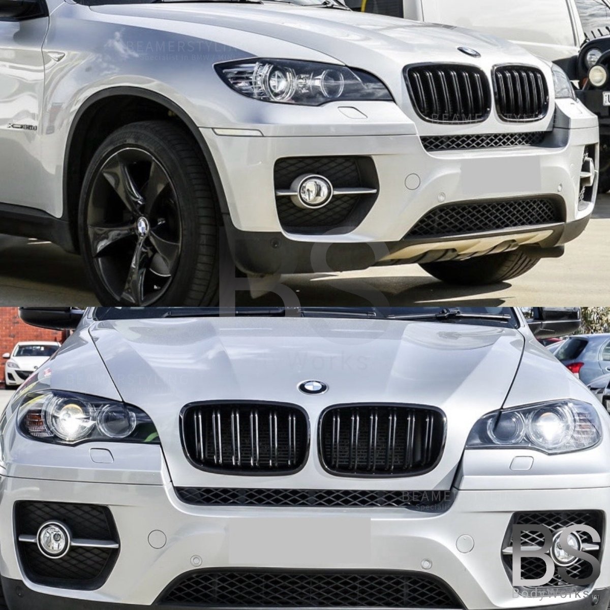 Nieren - BMW X5 E70 / X6 E71 - M Look - Hoogglans Zwart | 2006 - 2014 - Beamerstyling.nl