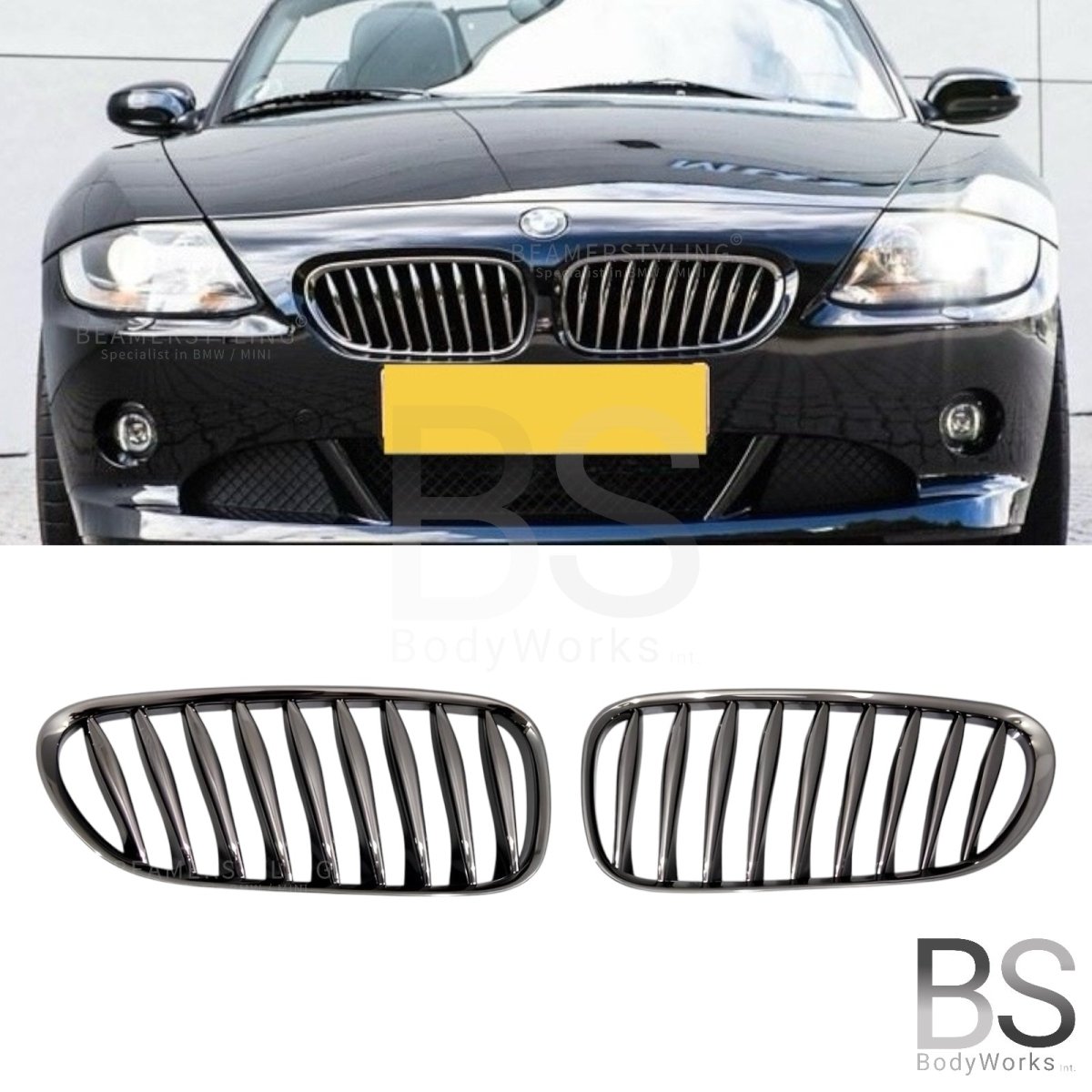 Nieren - BMW Z4 E85 / E86 - Chroom/Zwart | 2003 - 2009 - Beamerstyling.nl
