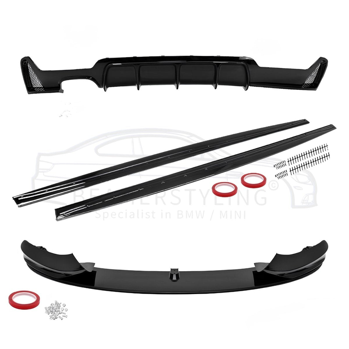 Performance Pakket - BMW 4 Serie F32 / F33 / F36 - 2 Links - Hoogglans Zwart | 13 - 21 - Beamerstyling.nl