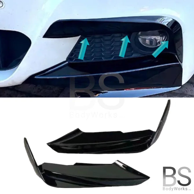 Canards - BMW F30 / F31 - Voor M Pakket - Hoogglans Zwart | 12-19