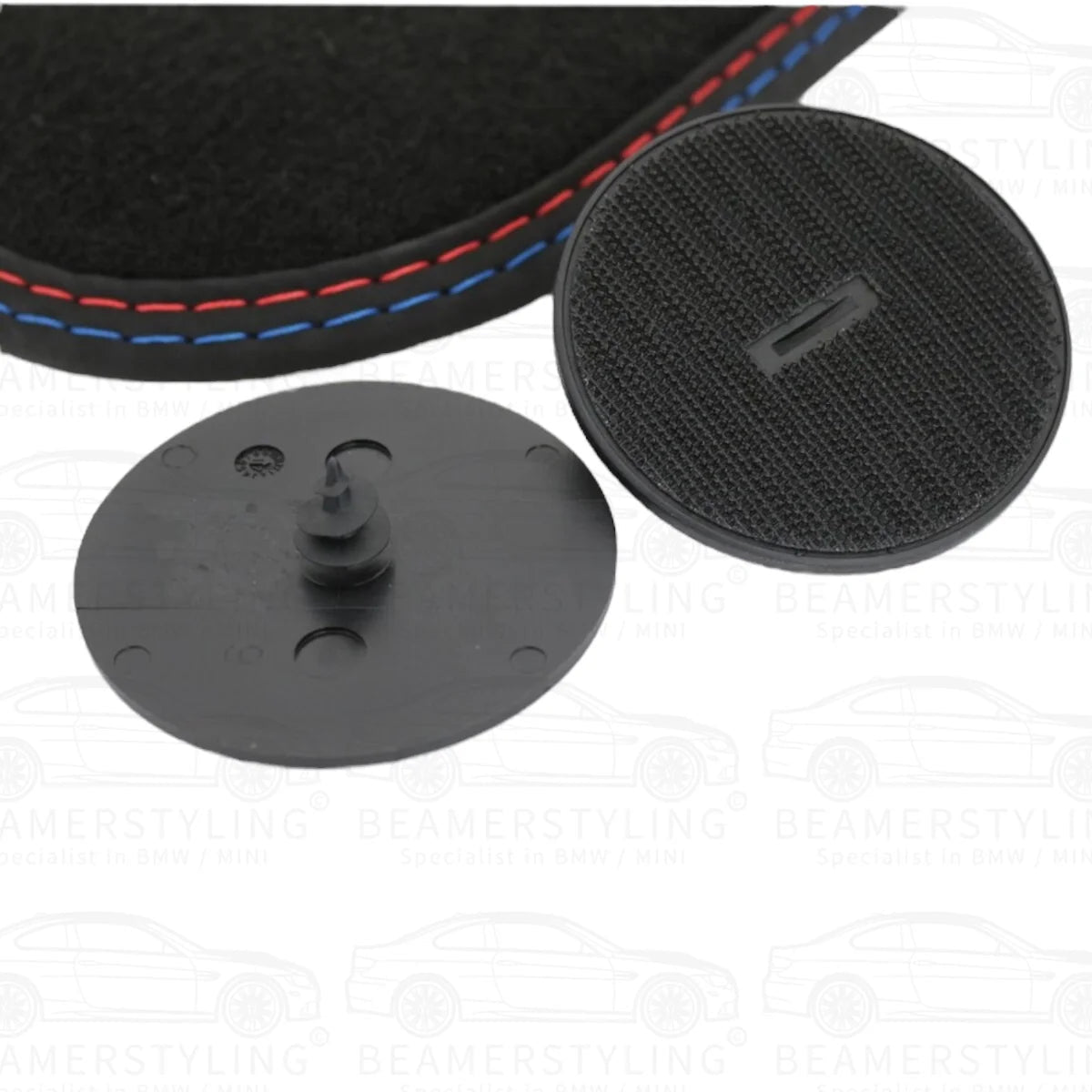 Premium Vloermatten - BMW 3 Serie E46 Sedan / Touring - Blauw/Rode Stiksels - Velours | 1998 - 2005 - Beamerstyling.nl