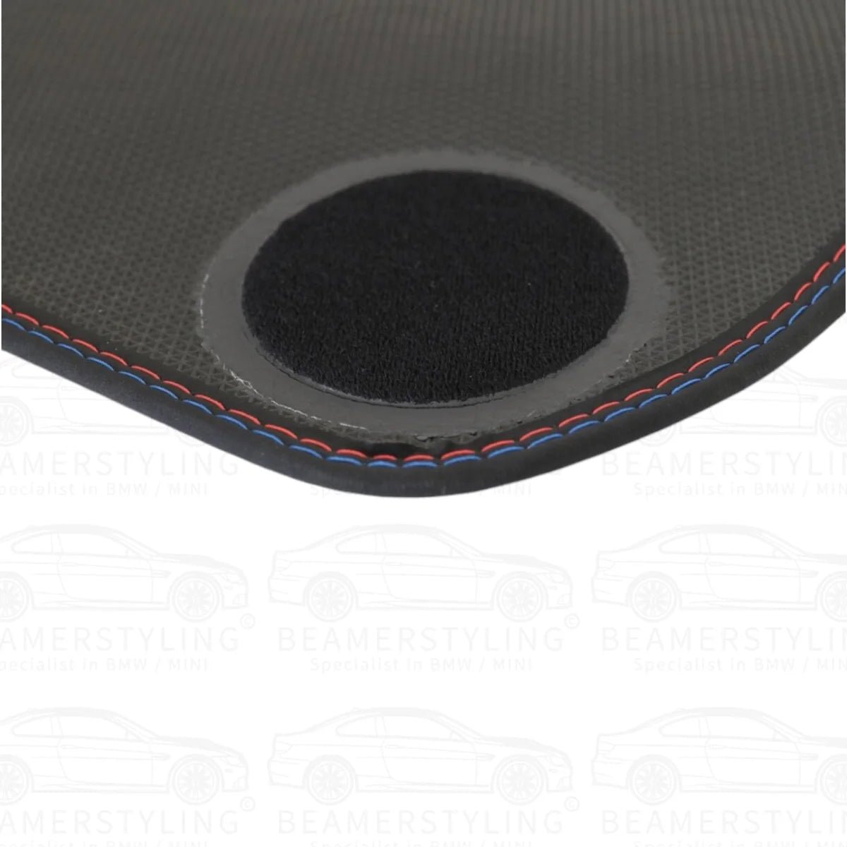 Premium Vloermatten - BMW 3 Serie E46 Sedan / Touring - Blauw/Rode Stiksels - Velours | 1998 - 2005 - Beamerstyling.nl