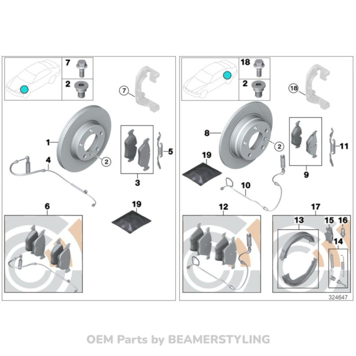 Remschijven Set - Geventileerd - BMW 1 Serie E8X, 3 Serie E9X, X1 E84 - Origineel BMW | 34116854999 - Beamerstyling.nl