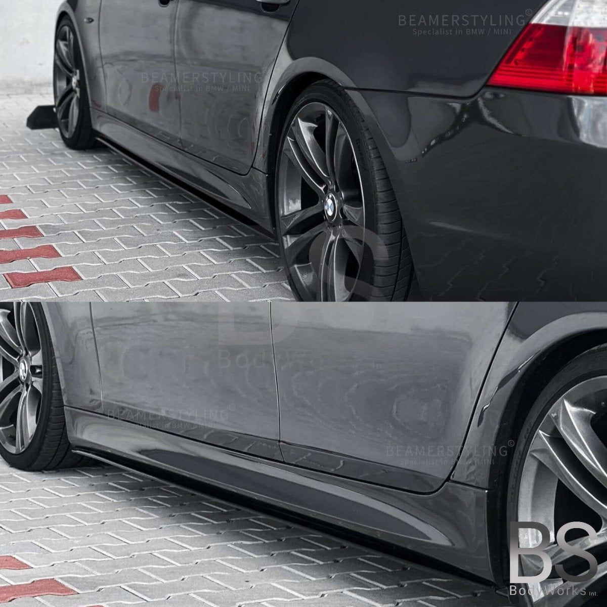 Side Skirts Extensions - BMW E60 / E61 - M Pakket - Hoogglans Zwart | 03 - 10 - Beamerstyling.nl