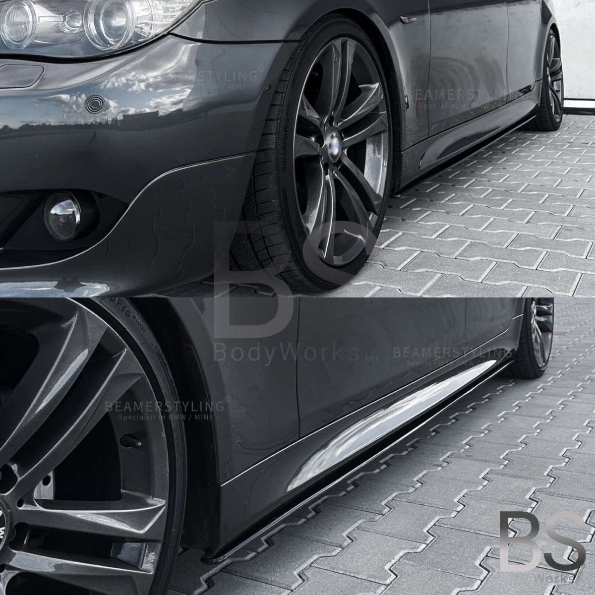 Side Skirts Extensions - BMW E60 / E61 - M Pakket - Hoogglans Zwart | 03 - 10 - Beamerstyling.nl