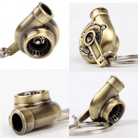 Sleutelhanger - Turbo - Diverse Kleuren - Met Draaiende Turbine — Goud - Beamerstyling.nl
