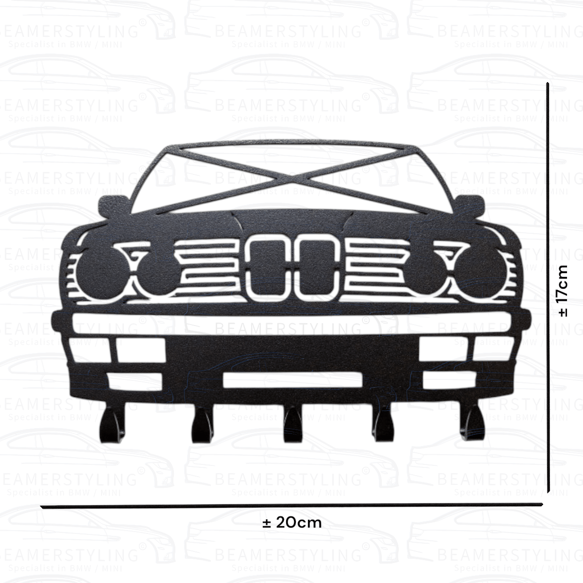 Sleutelrek - BMW E28 - Staal - Zwart | ±20x17cm - Beamerstyling.nl
