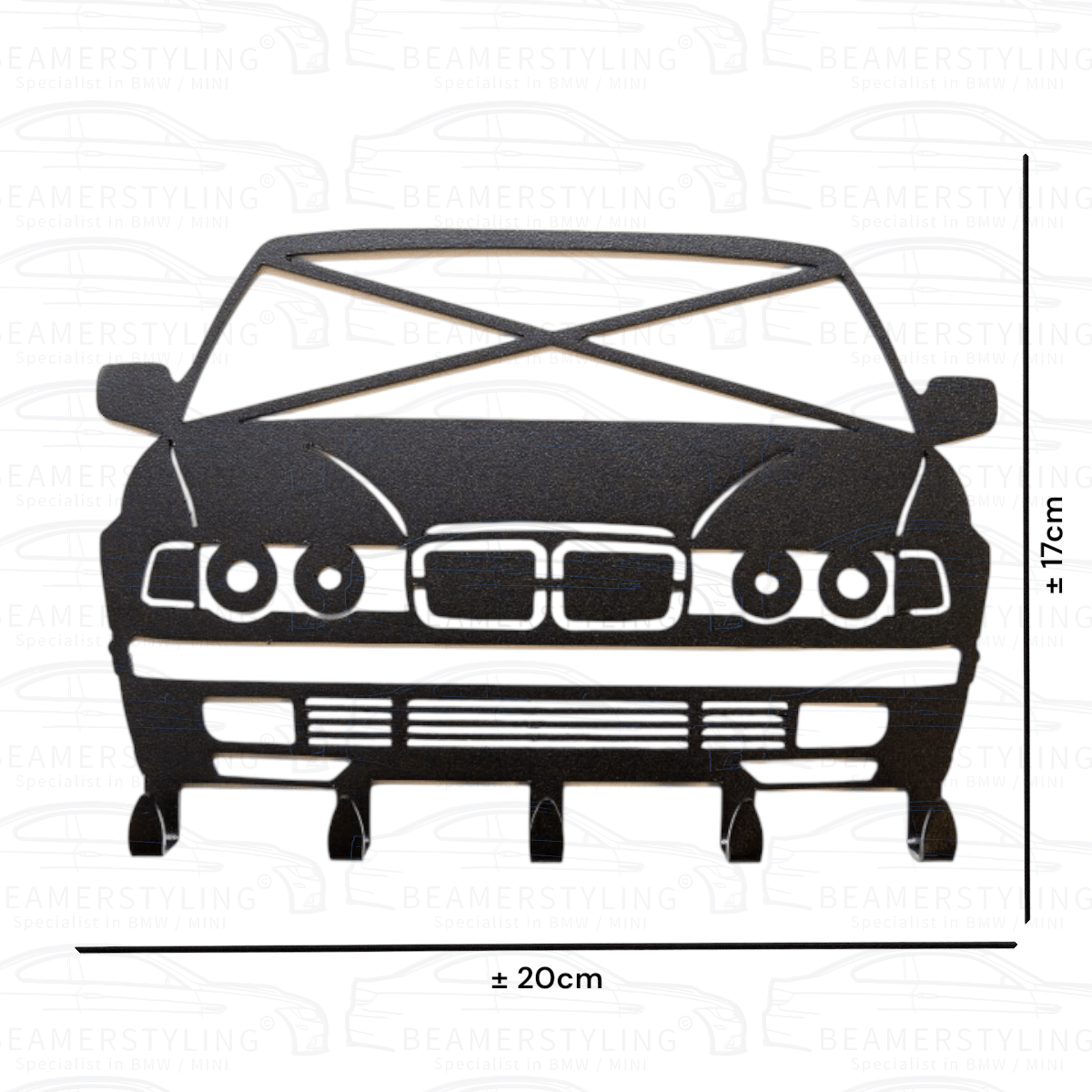 Sleutelrek - BMW E32 - Staal - Zwart | ±20x17cm - Beamerstyling.nl