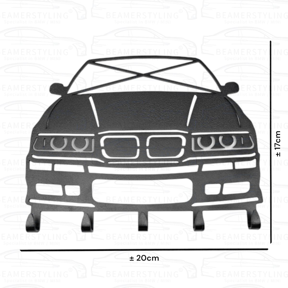 Sleutelrek - BMW E36 - Staal - Zwart | ±20x17cm - Beamerstyling.nl