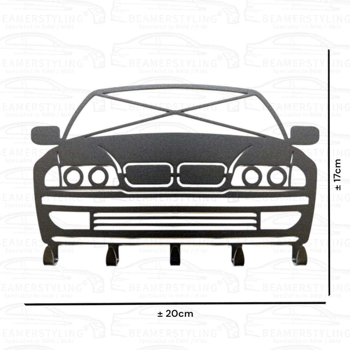 Sleutelrek - BMW E38 - Staal - Zwart | ±20x17cm - Beamerstyling.nl