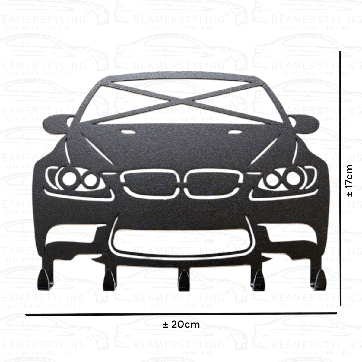 Sleutelrek - BMW E90 E92 E93 - Staal - Zwart | ±20x17cm - Beamerstyling.nl