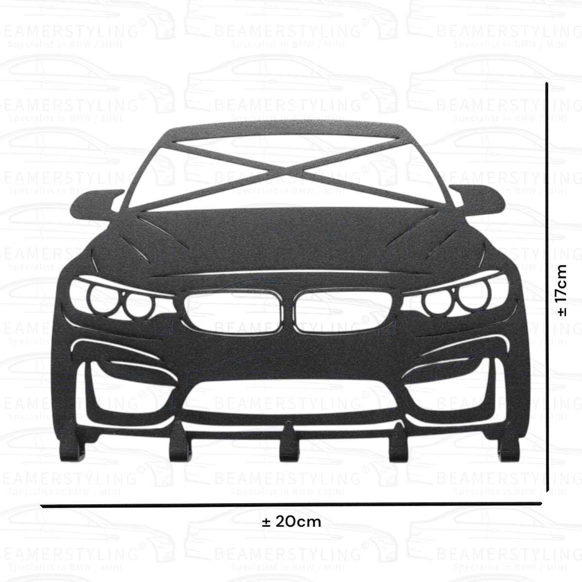 Sleutelrek - BMW F80 F82 F83 M3 - Staal - Zwart | ±20x17cm - Beamerstyling.nl