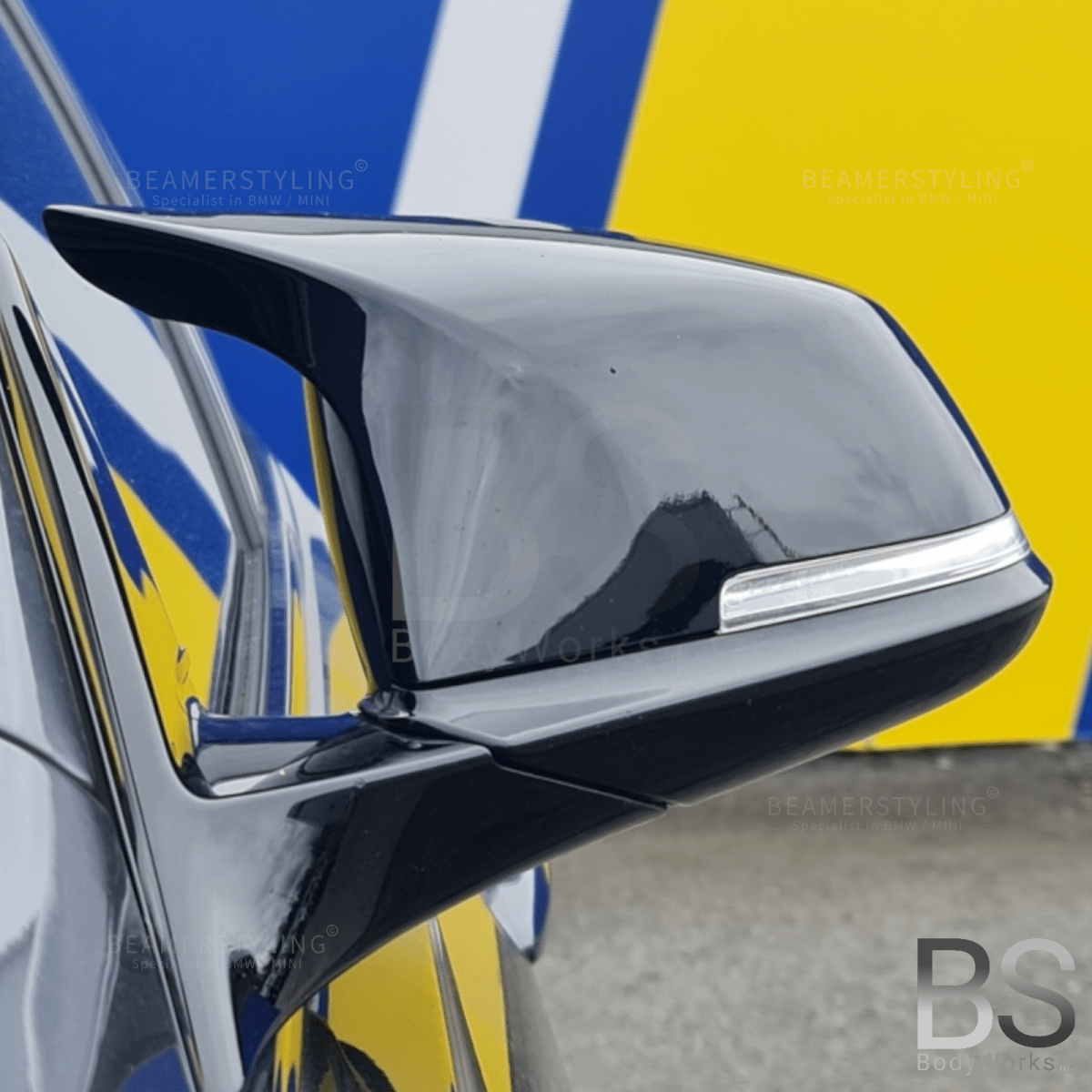 Spiegelkappen - BMW F20 / F21 / F22 / F87 / F23 / F30 / F31 / F32 / F33 / F34 / F36 / - M3/M4 Look - Hoogglans Zwart - Beamerstyling.nl