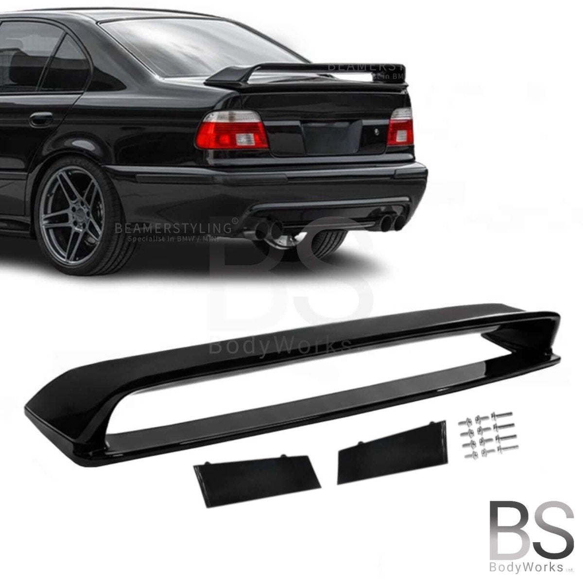 Spoiler - BMW 5 Serie E39 Sedan - Hamann Style - Hoogglans Zwart | 95 - 03 - Beamerstyling.nl