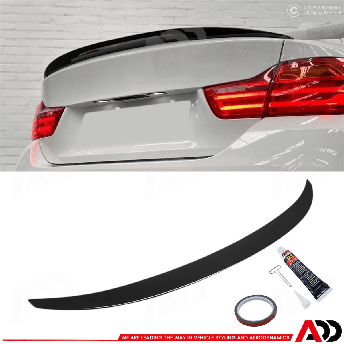 Spoiler - BMW F36 Gran Coupé - M Performance look V2 - Hoogglans zwart | 14 - 21 - Beamerstyling.nl
