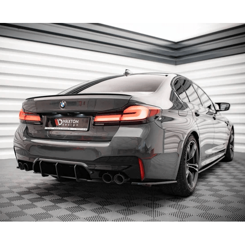 Street Pro Diffuser - BMW M5 F90 - Maxton Design — Zwart / Rood - Beamerstyling.nl