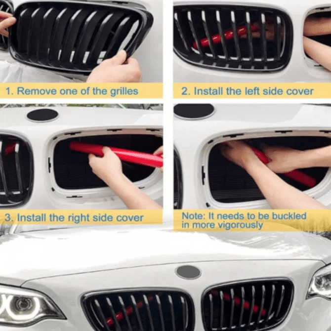 Strut Bar Bekleding - Voor BMW - 330mm X 25mm | Rood - Beamerstyling.nl