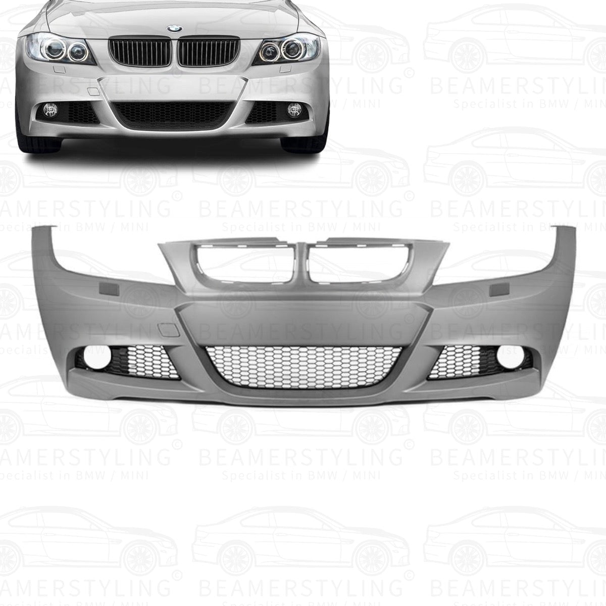 Voorbumper - BMW E90 / E91 - LCI M Pakket Look - PDC/SRA | 2005 - 2008 - Beamerstyling.nl