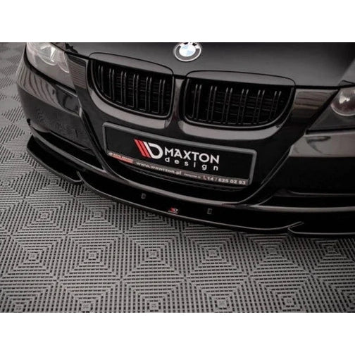Front Lip V2 - BMW E90 / E91 - Maxton Design | 2005-2008 — Hoogglans Zwart