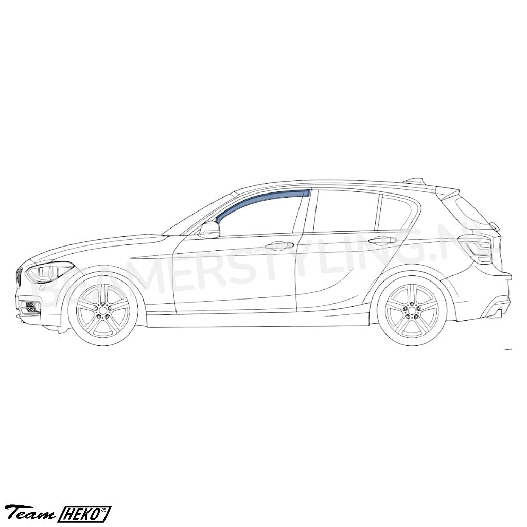 Zijwindschermen - BMW 1 Serie F20 / F21 - Voorramen - Dark Smoke | Heko - Beamerstyling.nl